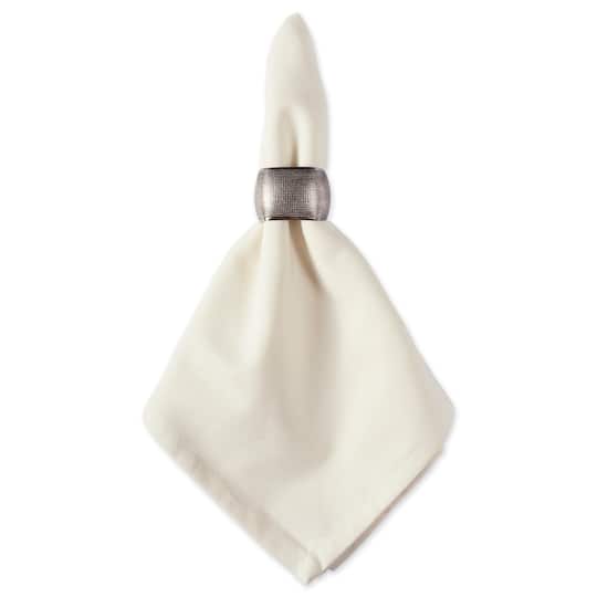DII® Silver Textured Square Napkin Rings, 6ct.